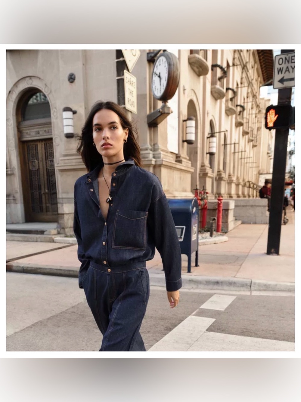 Dark Indigo Denim collared shirt